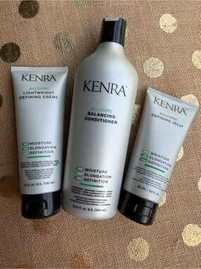 KENRA AllCURL 3 Pc. Set- Balancing Conditioner, Defining Jelly & Curl Crème ~NEW